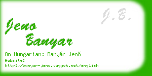 jeno banyar business card