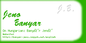 jeno banyar business card